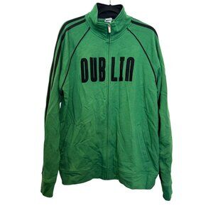 Roma Atletica Dublin Full-Zip Track Jacket XL Green & Black 100% Cotton Made In